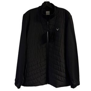 NWT Men’s Callaway Black Golf Full Zip Jacket UPF 50 Size L